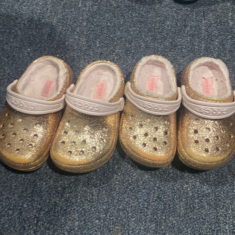 Metallic Rose Gold Crocs 2 pairs for $25 1 pair for $15